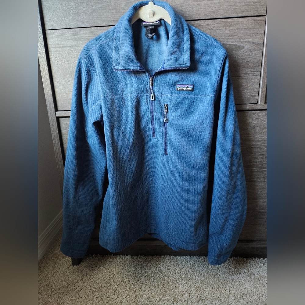 Patagonia Sweater Men's Size XS Pullover Quarter Zip Blue